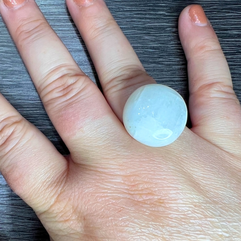 White Chalcedony Stone Ring